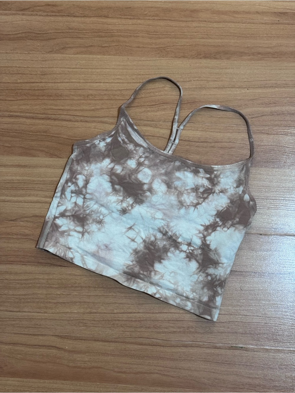 PINK Victoria’s Secret Dusty Rose Tie Dye Cropped Tank Top Built In Bra S